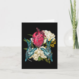 Anatomical Heart And Flowers Doctor Valentine Card