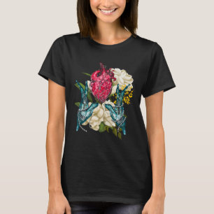 Anatomical Heart And Flowers Doctor Valentine T-Shirt