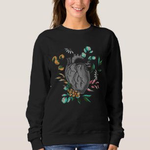 Anatomical Heart And Flowers Men Women Cardiologi Sweatshirt