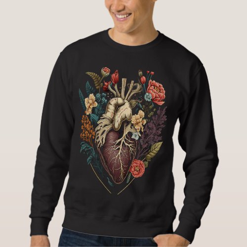 Anatomical Heart And Flowers Show Your Love For Wo Sweatshirt