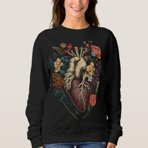 Anatomical Heart And Flowers Show Your Love For Wo Sweatshirt
