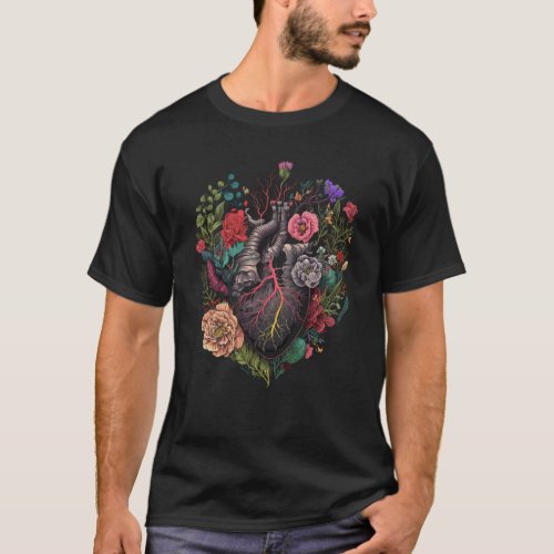 Anatomical Heart And Flowers Show Your Love For Wo T_Shirt