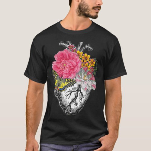 Anatomical Heart And Flowers Show Your Love  T_Shirt