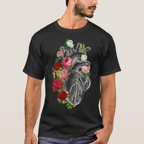 Anatomical Heart And Flowers Show Your Love Women  T_Shirt