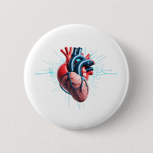 Anatomical Heart – Artistic Medical Illustration Button