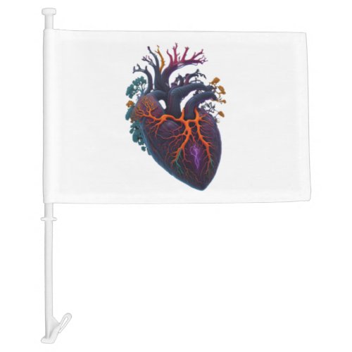Anatomical Heart   Car Flag