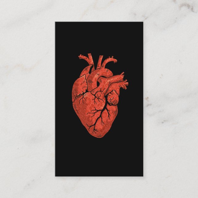 Anatomical Heart Cardiology Art Business Card (Front)