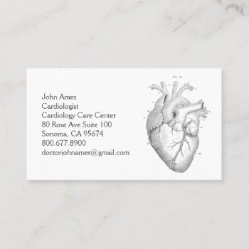 Anatomical Heart Cardiology Medical Doctor Busines Business Card by PersonOfInterest at Zazzle