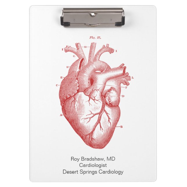 Anatomical Heart Cardiology Patient Clip Board (Front)