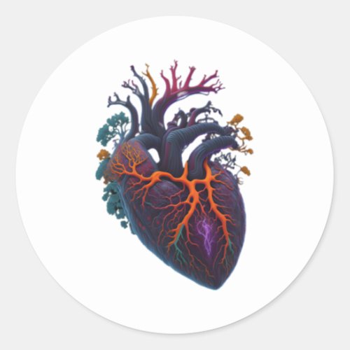 Anatomical Heart   Classic Round Sticker