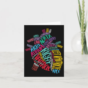 Anatomical Heart Design Cardiac Cardiovascular Icu Card