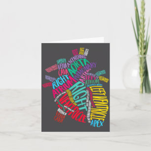 Anatomical Heart Design Cardiac Cardiovascular Icu Card