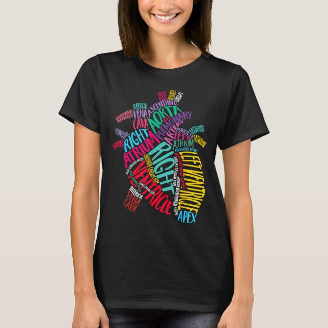 Anatomical Heart Design Cardiac Cardiovascular Icu T-Shirt (Front)