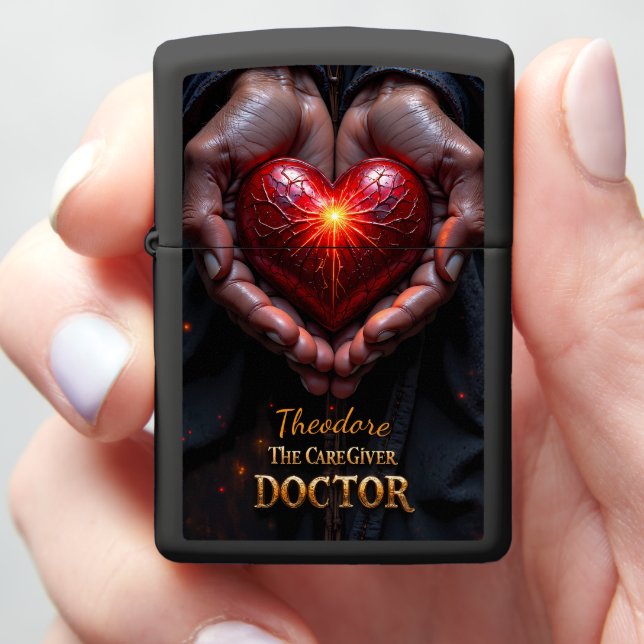 Anatomical Heart Doctor Physician Gift Caregiver Zippo Lighter (In Hand)