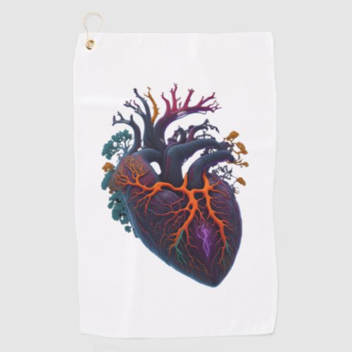 Anatomical Heart   Golf Towel