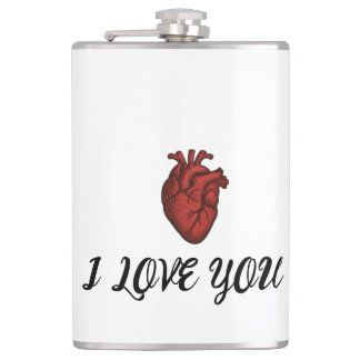 Anatomical Heart "I Love You"  Flask