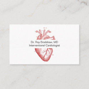 Anatomical Heart Illustration Cardiologist Business Card