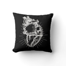 Anatomical Heart Illustration Throw Pillow