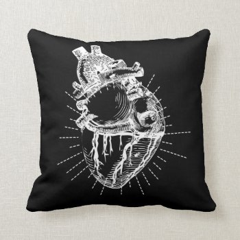 Anatomical Heart Illustration Throw Pillow by Botuqueandco at Zazzle