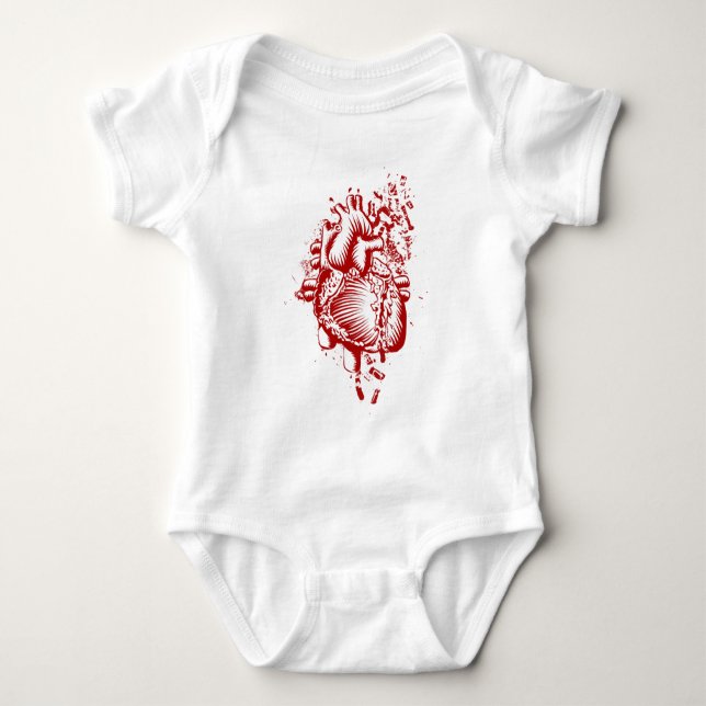 Anatomical Heart Infant One Piece Baby Bodysuit (Front)