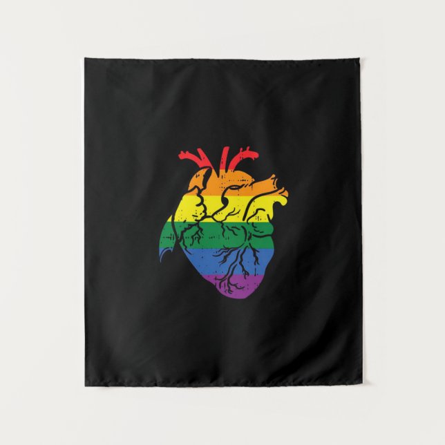 Anatomical Heart LGBT_ Tapestry (Front)