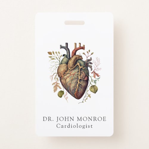 Anatomical Heart Medical Cardiology Badge