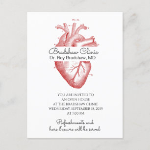 Anatomical Heart Medical Cardiology Invitation Postcard