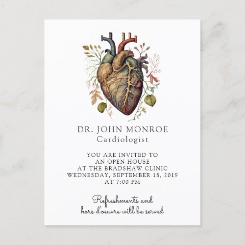 Anatomical Heart Medical Cardiology Invitation Postcard