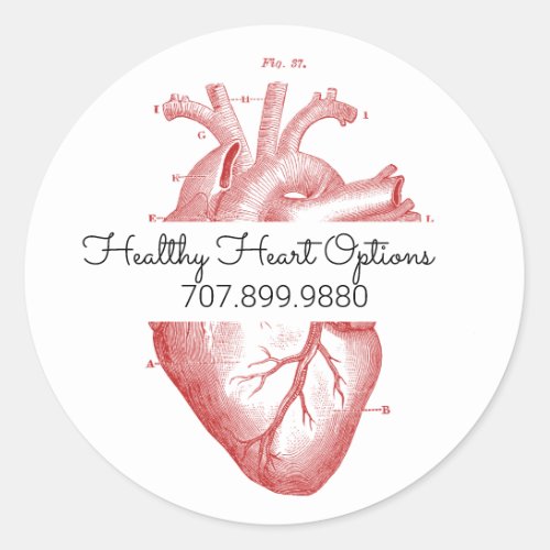 Anatomical Heart Medical Information Classic Round Sticker