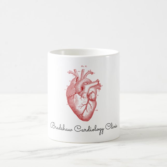 Anatomical Heart Medical Office Custom Name Coffee Mug (Center)