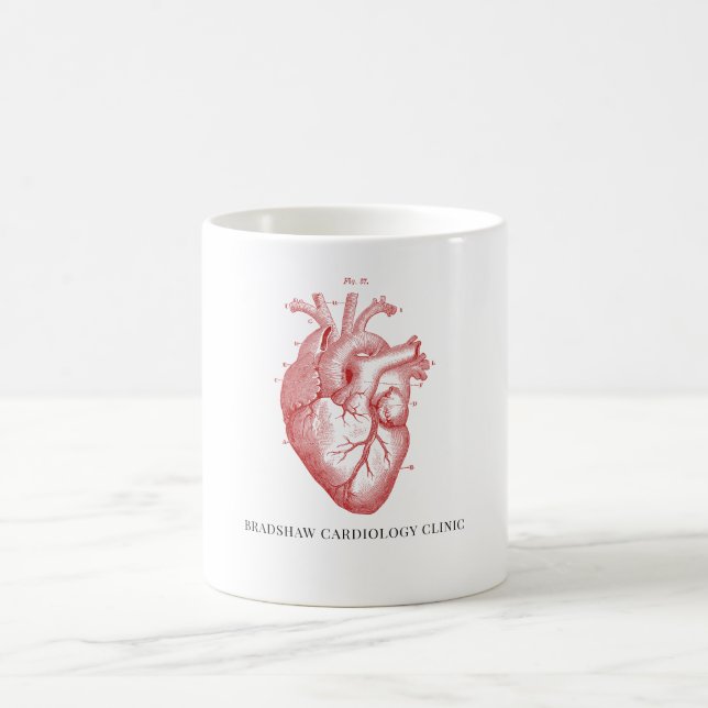 Anatomical Heart Medical Office Name Coffee Mug (Center)