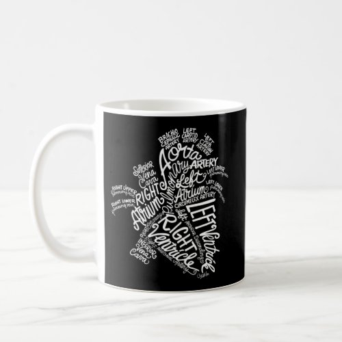 Anatomical Heart Medical White Word Cloud Line Coffee Mug