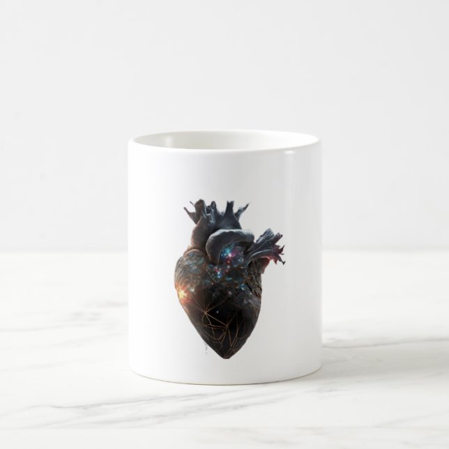 anatomical heart mug cosmic heart galaxy art cup s (Center)