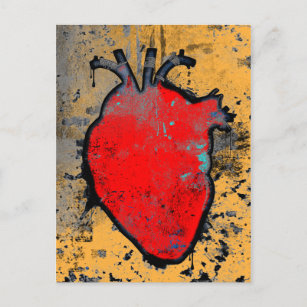 anatomical heart postcard