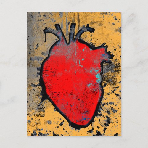 anatomical heart postcard