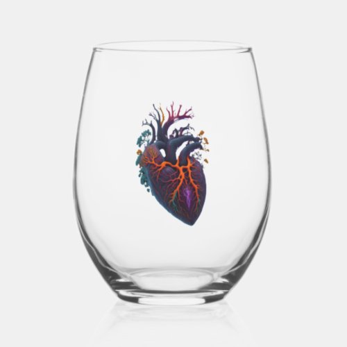 Anatomical Heart   Stemless Wine Glass