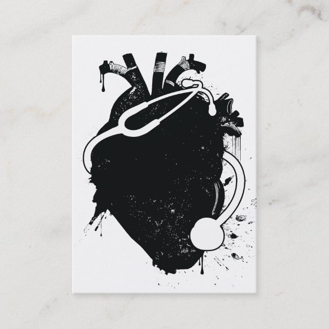 anatomical heart stethoscope business card (Front)