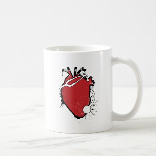 anatomical heart stethoscope coffee mug