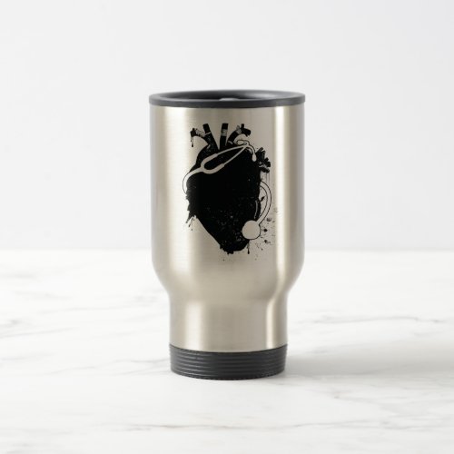 anatomical heart stethoscope travel mug