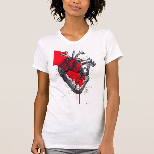 Anatomical Heart Trash Polka Art Women's T-Shirt (Front)