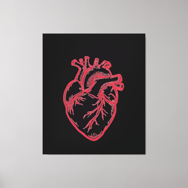 Anatomical Heart Valentine Shirt Canvas Print (Front)