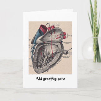 Anatomical Heart vintage diagram personalized Card