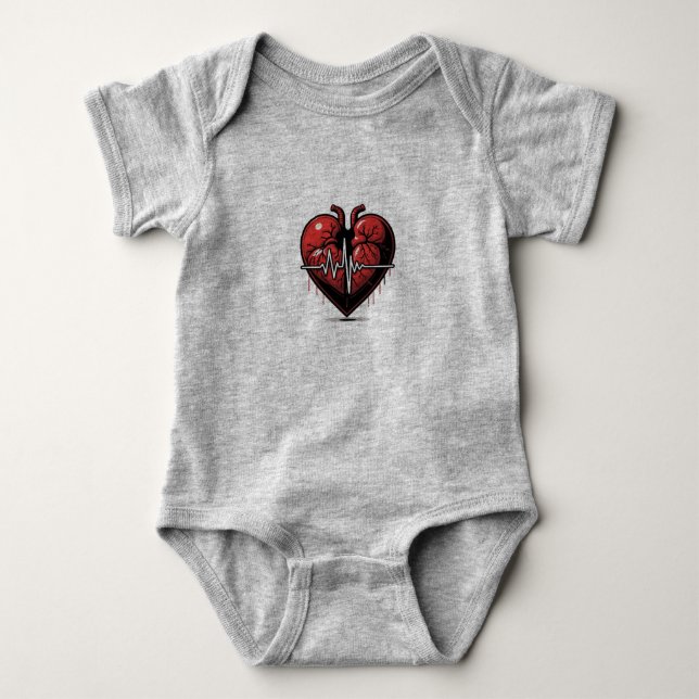 Anatomical Heart with Battle of Life Baby Bodysuit (Front)