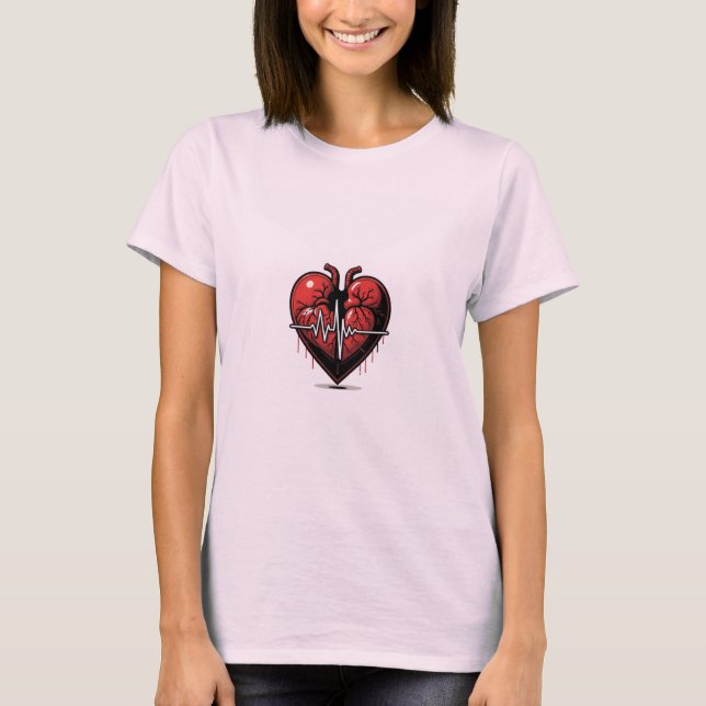 Anatomical Heart with Battle of Life T-Shirt (Front)