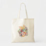 Anatomical heart with flowers tote bag