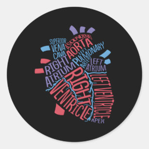 Anatomical Hu He Cardiology Medical Cardiac Nurse Classic Round Sticker