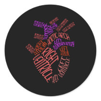 Anatomical Hu He Cardiology Medical Cardiac Nurse Classic Round Sticker