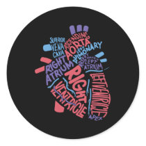 Anatomical Hu He Cardiology Medical Cardiac Nurse Classic Round Sticker