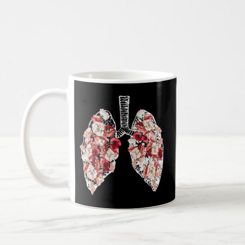 Anatomical Lungs And Flowers Coffee Mug