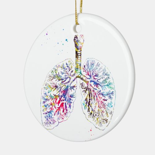 Anatomical Lungs Ceramic Ornament